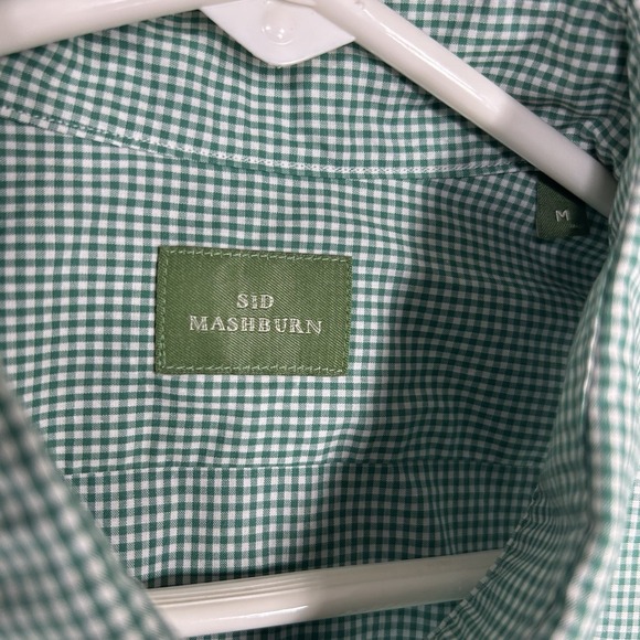 Sid Mashburn Shirt Mens M Green Gingham Long Sleeve Button Up Preppy Cotton - Picture 6 of 10